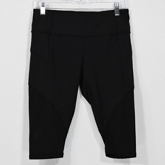 Athleta‎ Cropped Leggings Size MP Side Pockets Color Black Gently Used Condition - Picture 1 of 6